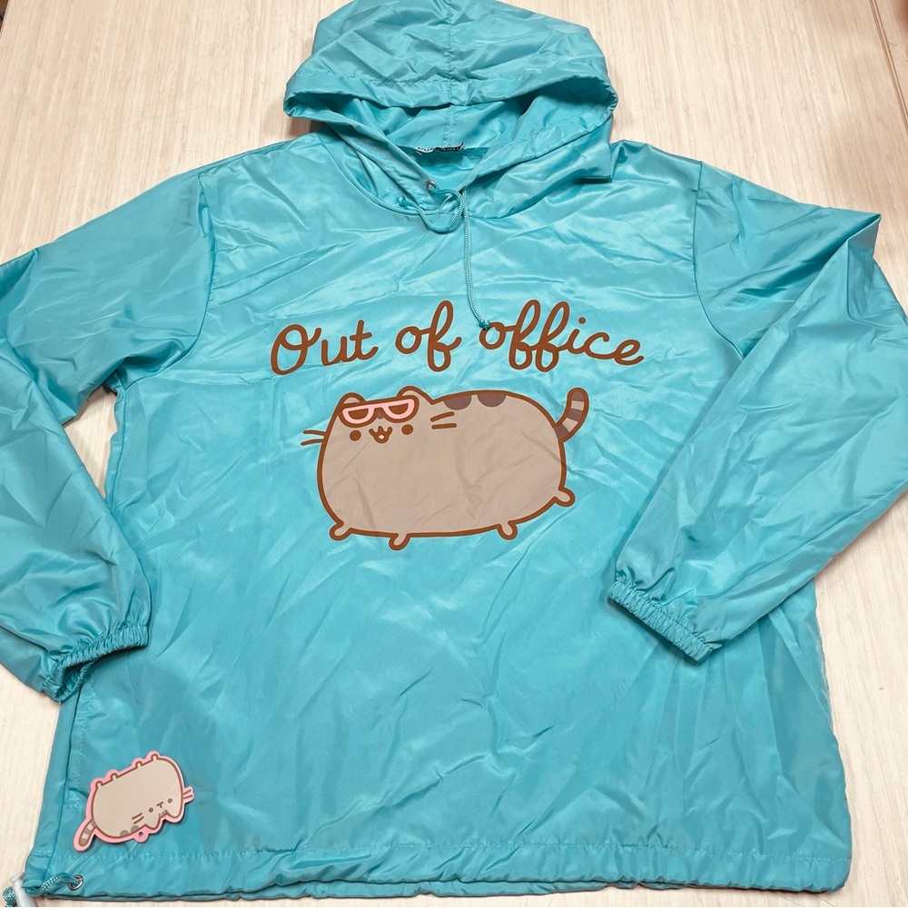 Pusheen Box Exclusive Hooded Windbreaker Out of Office Size XS NEW Lightweight